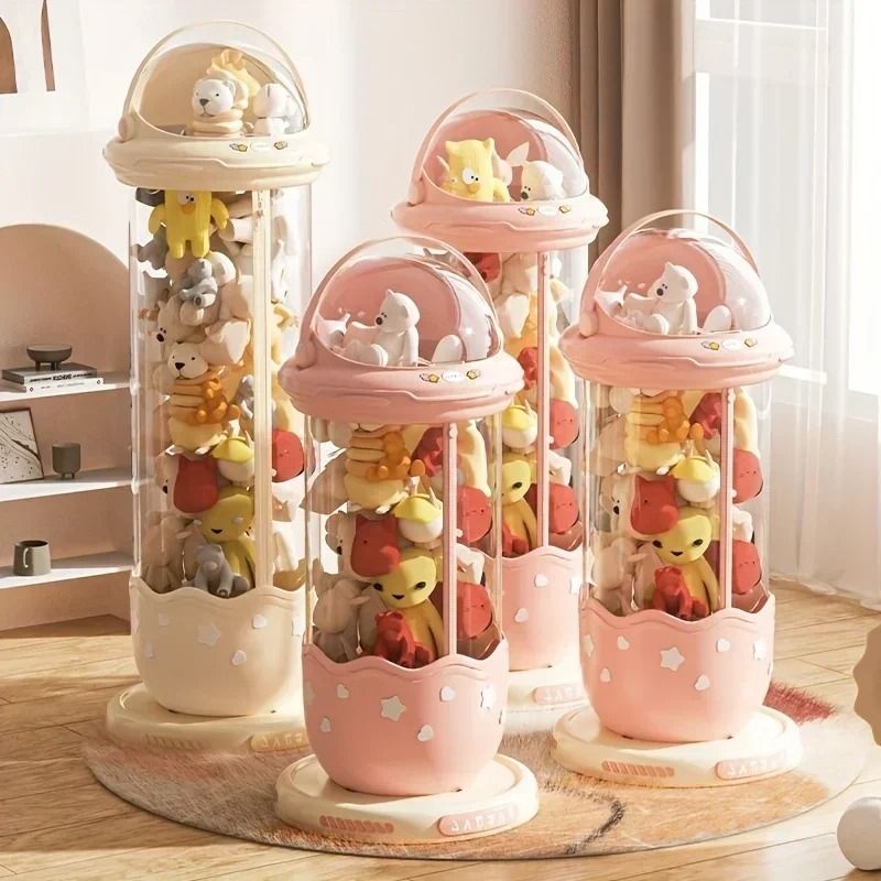 Astronaut Plush Toy Storage Box With Transparent Front Zipper Lid For Kids Stuffed Animal Or Toy Ro 2