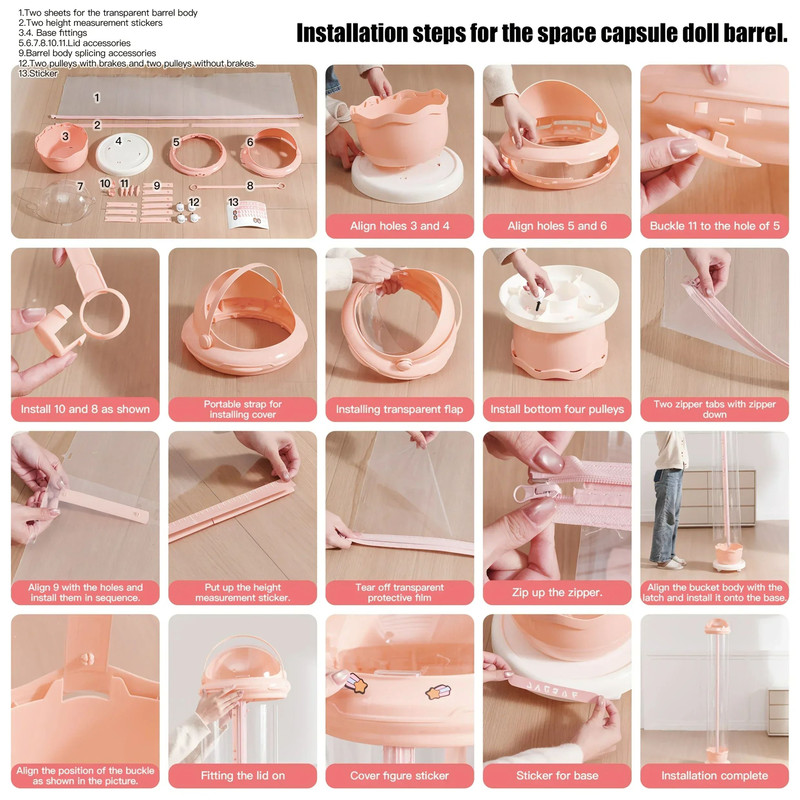 Astronaut Plush Toy Storage Box With Transparent Front Zipper Lid For Kids Stuffed Animal Or Toy Ro 5