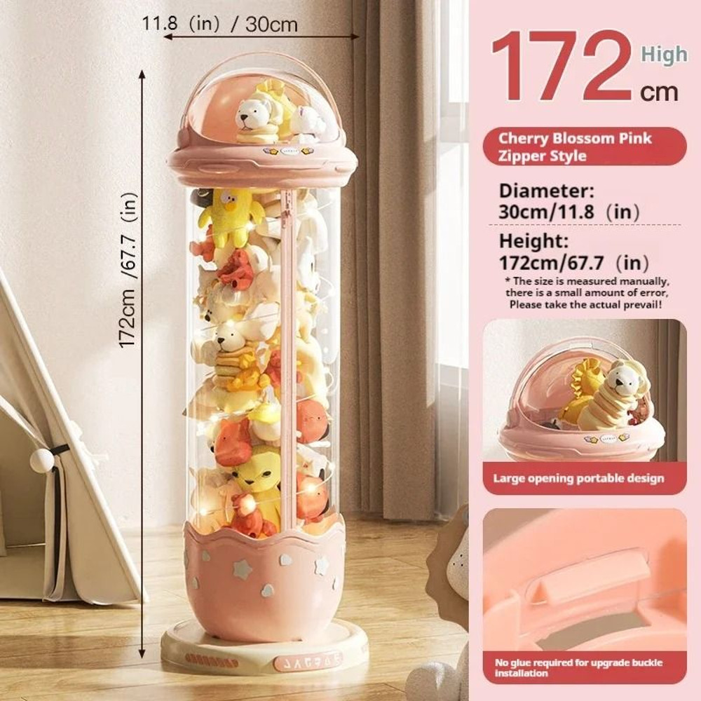 Astronaut Plush Toy Storage Box With Transparent Front Zipper Lid For Kids Stuffed Animal Or Toy Ro 11