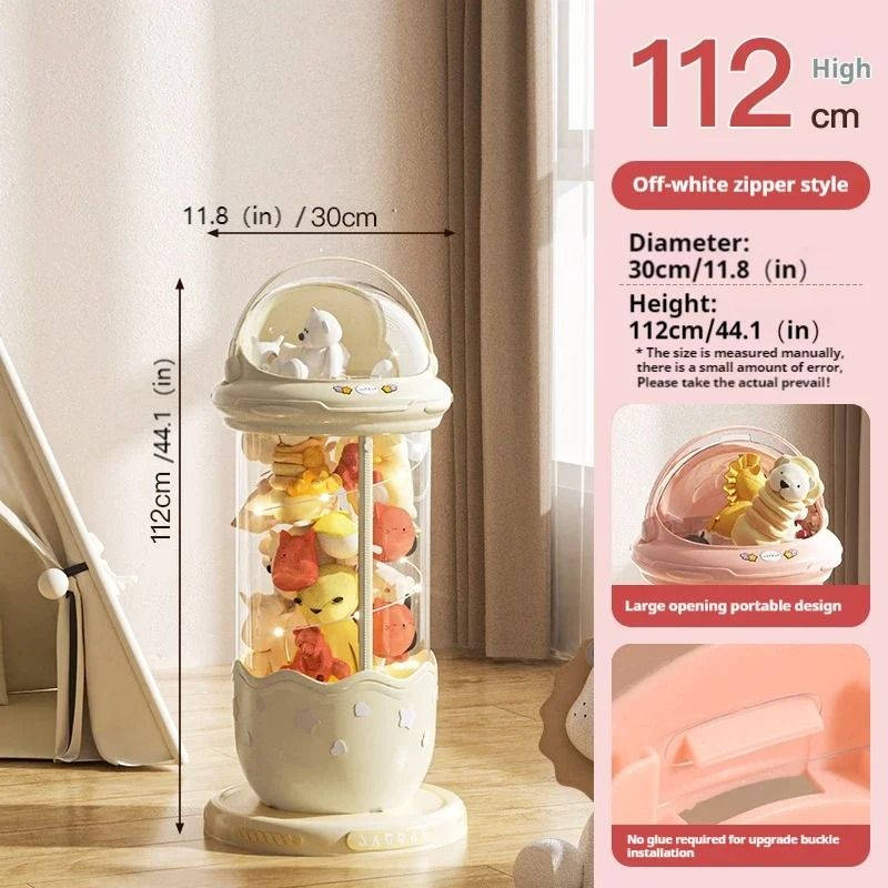 Astronaut Plush Toy Storage Box With Transparent Front Zipper Lid For Kids Stuffed Animal Or Toy Ro 7