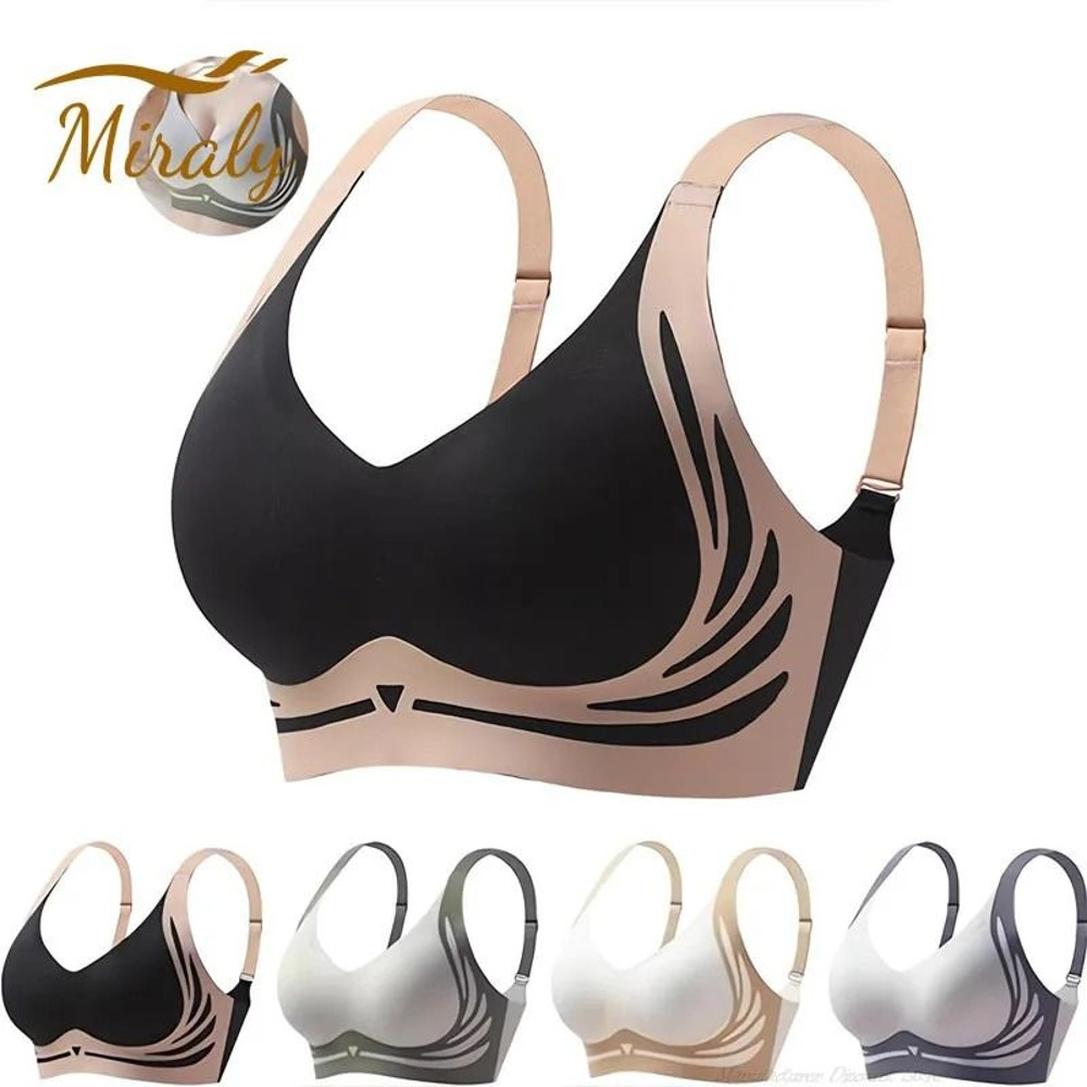 Seamless Wireless Push Up Bra With Adjustable Straps Full Coverage Anti Sagging Supportive Underwea 0