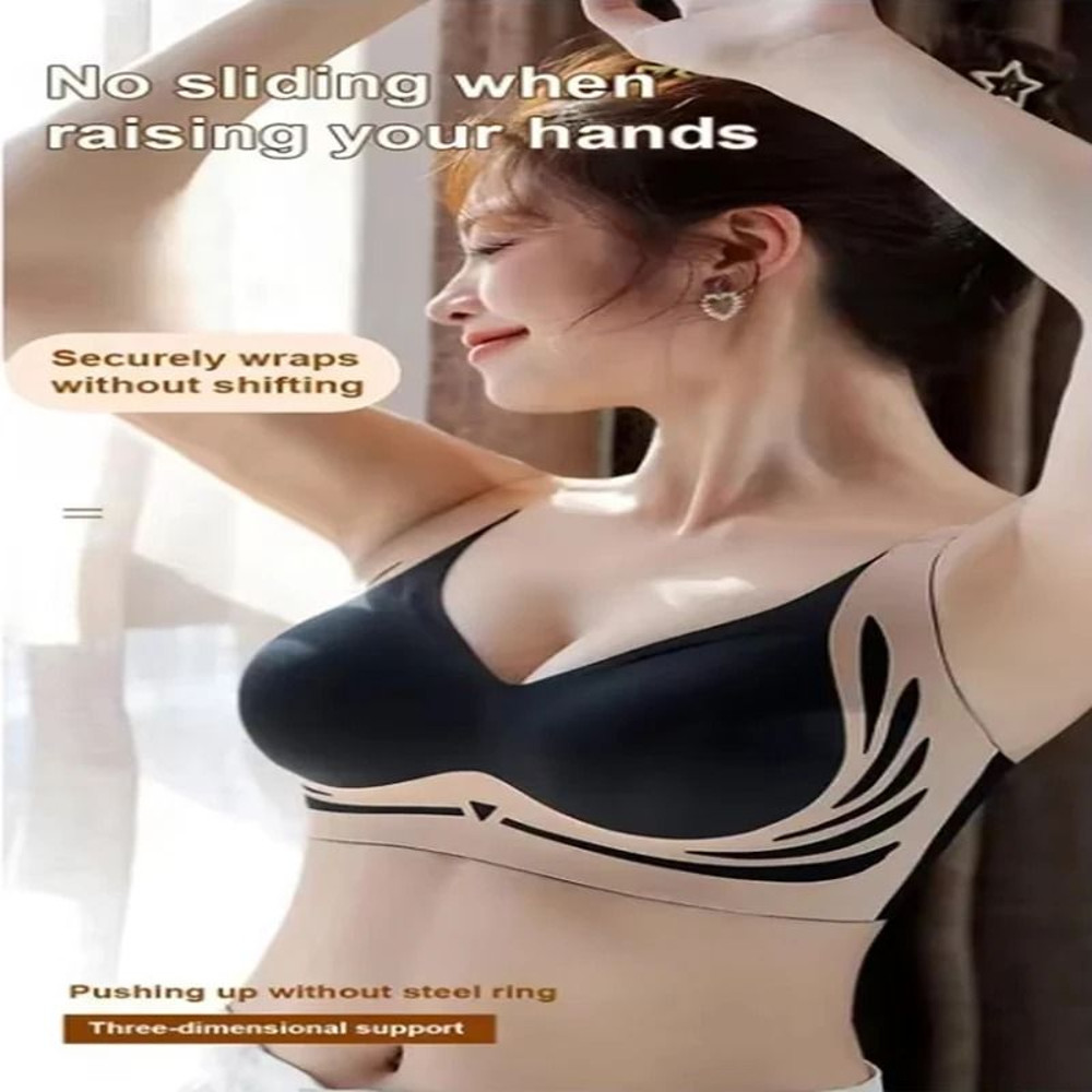 Seamless Wireless Push Up Bra With Adjustable Straps Full Coverage Anti Sagging Supportive Underwea 1