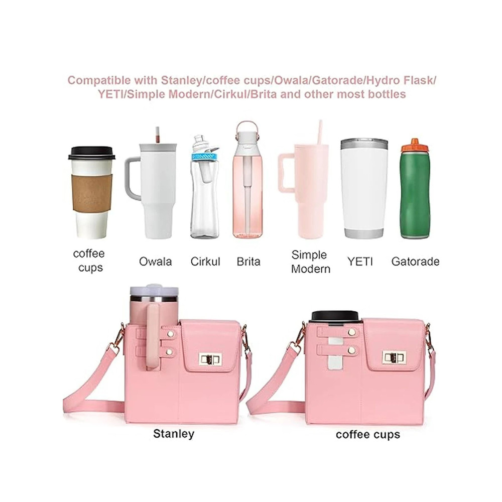 Outdoor Crossbody Water Bottle Bag With Adjustable Strap And Insulated Lining For Travel Hiking And 5