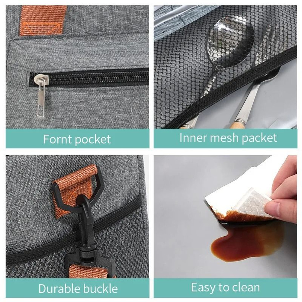 Double Layer Cooler Lunch Bag With Shoulder Strap For Men And Women Large Capacity Tote For Work Tr 5