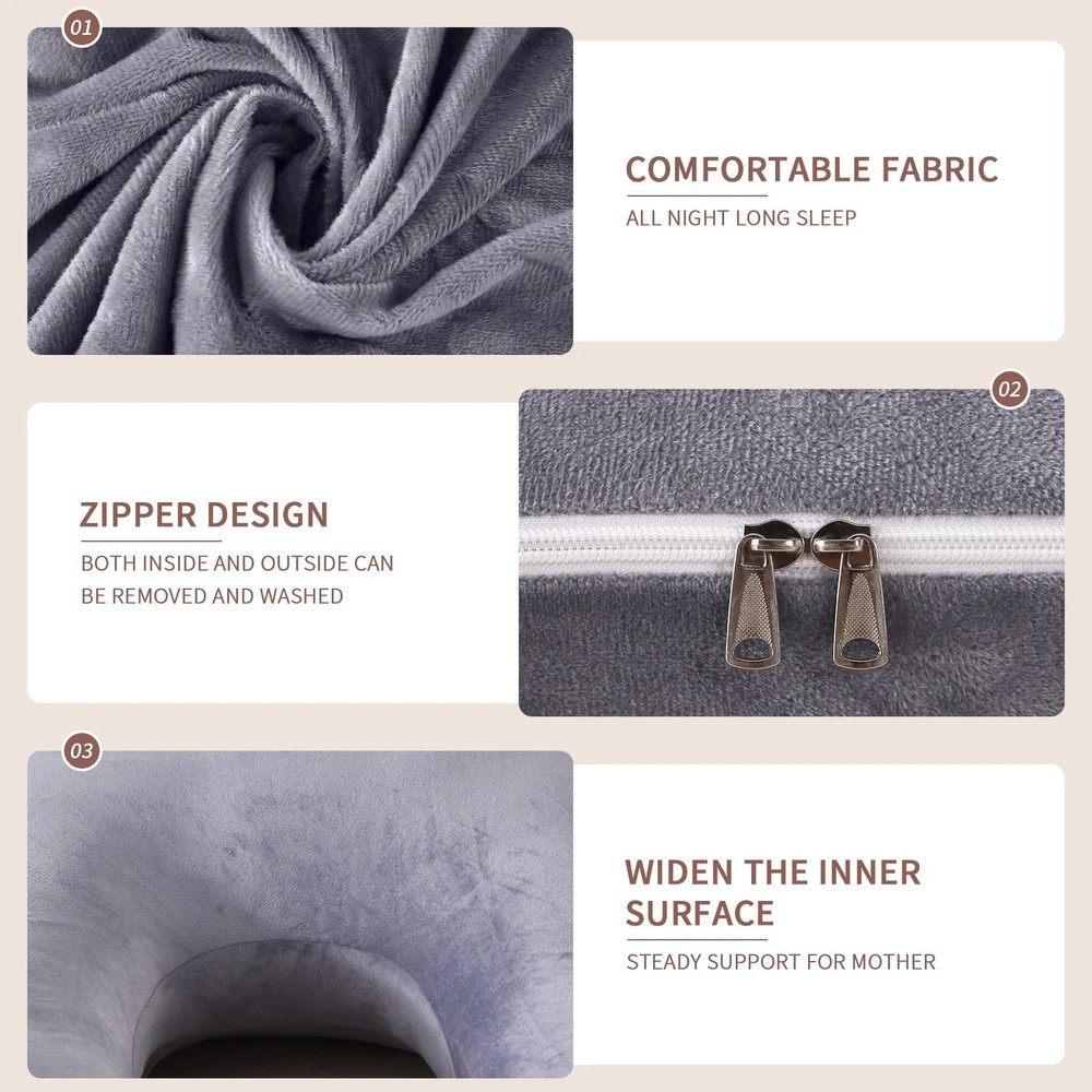 G Shaped Full Body Pregnancy Pillow With Removable Cover For Belly Back And Hip Support During Mate 4