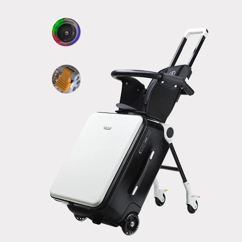 Kids Travel Suitcase With Seat And Spinner Wheels 20 Inch Hardside Carry On Luggage 5