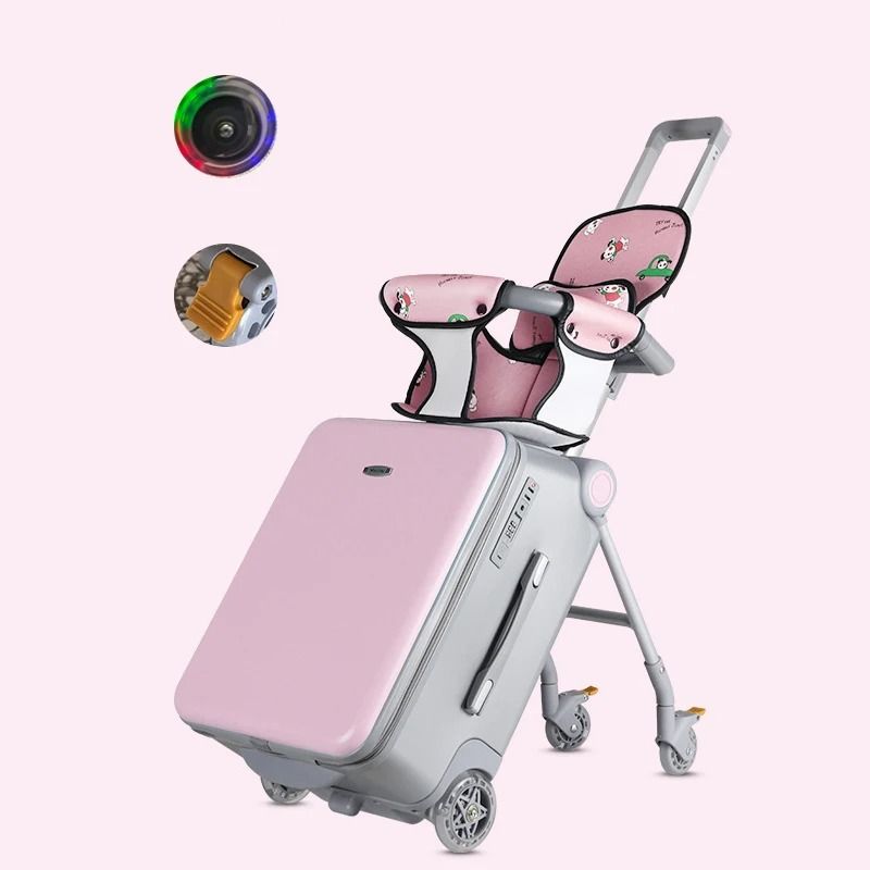 Kids Travel Suitcase With Seat And Spinner Wheels 20 Inch Hardside Carry On Luggage 7