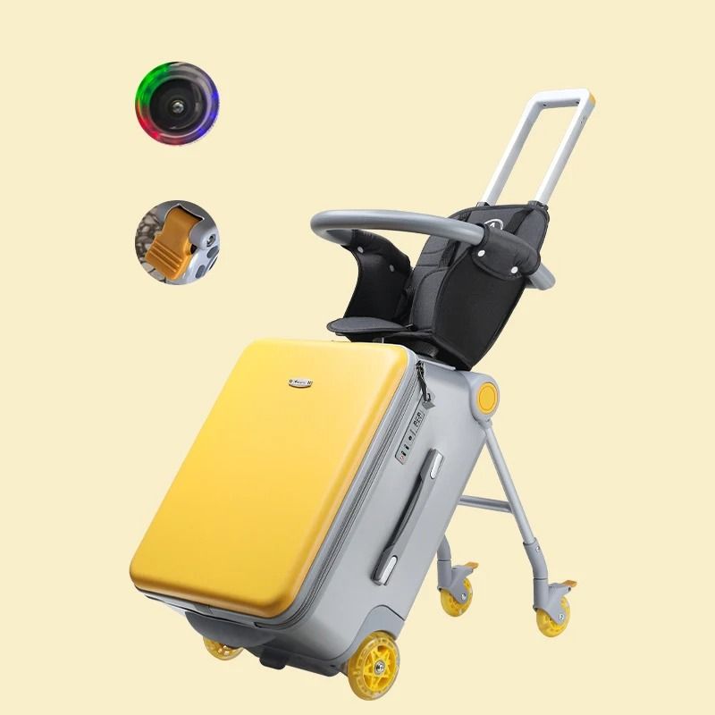 Kids Travel Suitcase With Seat And Spinner Wheels 20 Inch Hardside Carry On Luggage 8