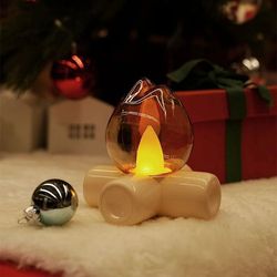 led flame table lamp with fireplace light effect for bedroom living room or bar decor