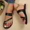 Womens Summer Slip On Sandals With PU Leather Straps And Flat Heel For Casual Beach Outfits 0