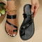 Womens Summer Slip On Sandals With PU Leather Straps And Flat Heel For Casual Beach Outfits 1