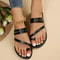 Womens Summer Slip On Sandals With PU Leather Straps And Flat Heel For Casual Beach Outfits 3