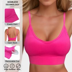 womens halterneck backless sports bra with ribbed knit fabric for yoga and activewear