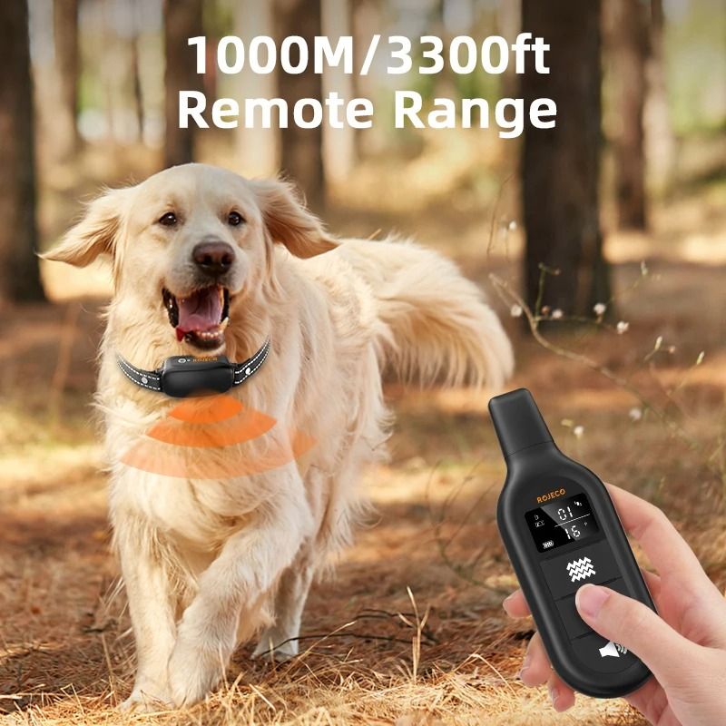 Rechargeable Waterproof Dog Training Collar With Remote Vibration And Shock Modes For Bark Control 3