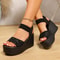 Womens Peep Toe Wedge Sandals With Leopard Print And Platform Heel For Summer Outfits 1