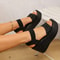 Womens Peep Toe Wedge Sandals With Leopard Print And Platform Heel For Summer Outfits 2
