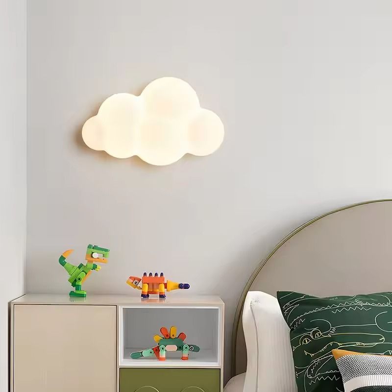 Cloud Shape Wall Lamp For Kids Bedroom Or Nursery With Soft Glow And Star Accents 1