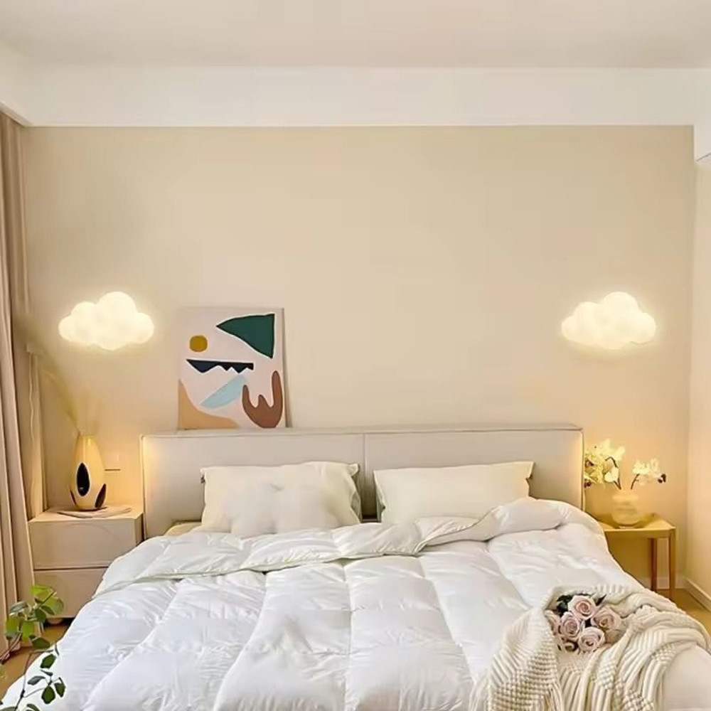 Cloud Shape Wall Lamp For Kids Bedroom Or Nursery With Soft Glow And Star Accents 2