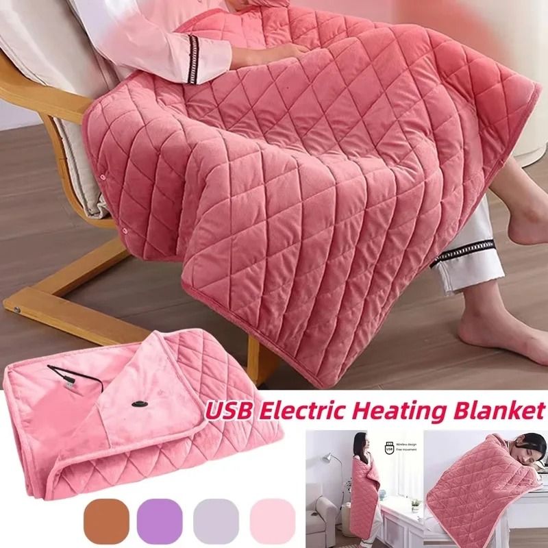 USB Heated Blanket Winter Shawl Washable Electric Body Warmer 0