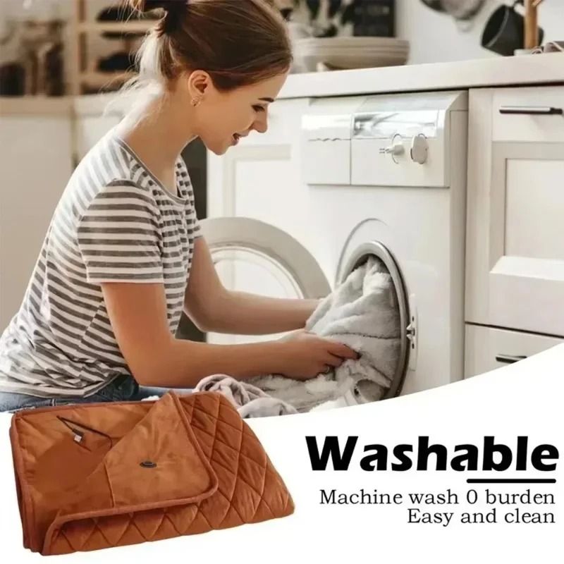 USB Heated Blanket Winter Shawl Washable Electric Body Warmer 1