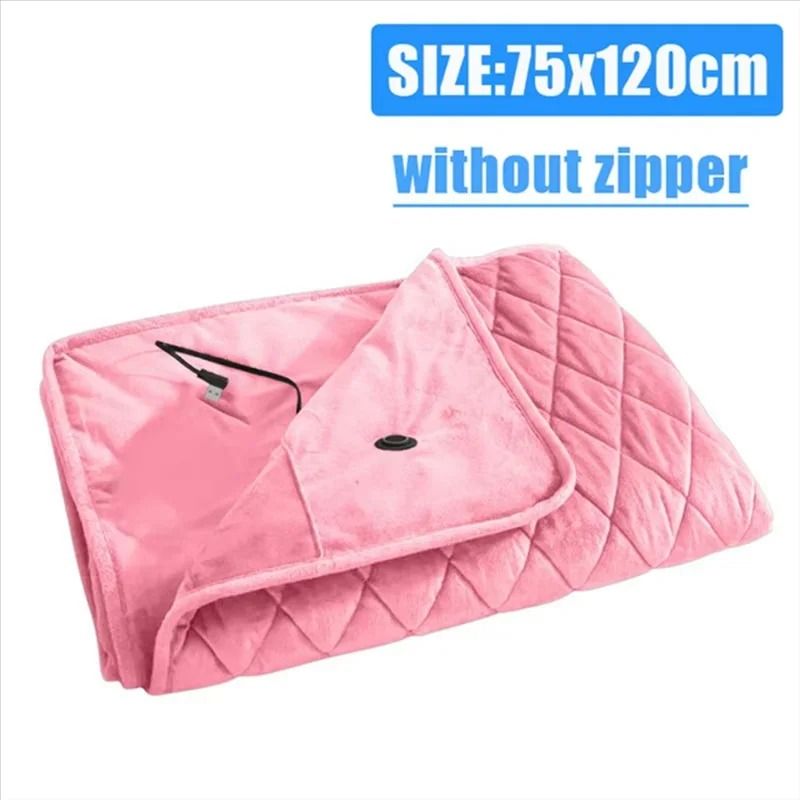 USB Heated Blanket Winter Shawl Washable Electric Body Warmer 8
