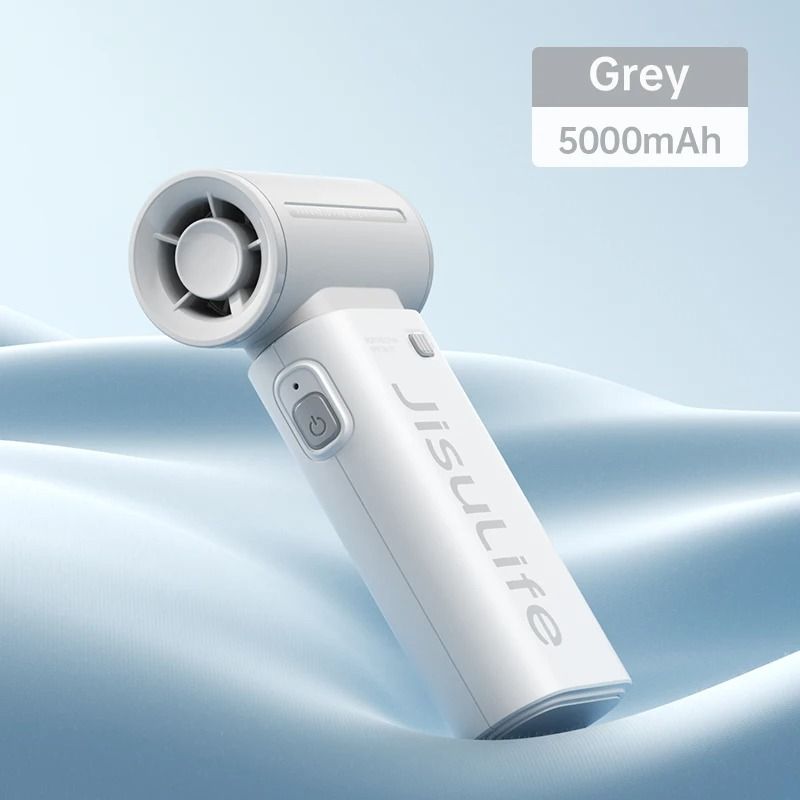 JISULIFE Handheld Turbo Fan With 5 Speeds And USB Rechargeable Power 10