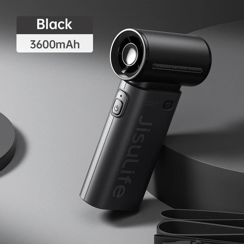 JISULIFE Handheld Turbo Fan With 5 Speeds And USB Rechargeable Power 8