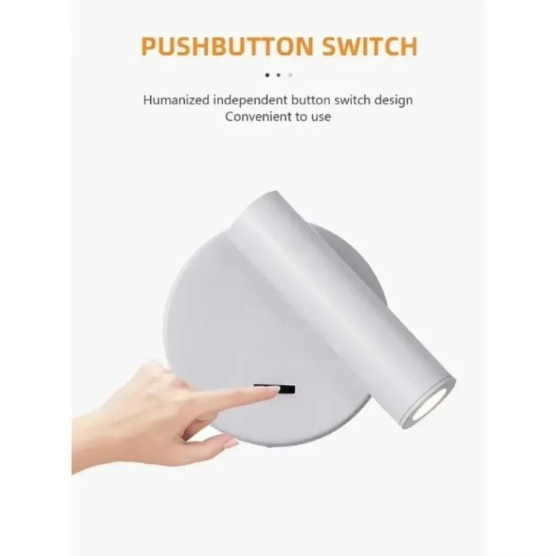 Indoor LED Wall Light With Switch For Bedroom Or Hotel Guest Room Reading 4