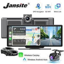 10.26 inch 4k dash cam mirror with wireless carplay android auto gps rearview and multimedia playback