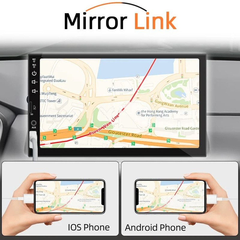 7 Inch Car Stereo With Touch Screen Carplay Android Auto Bluetooth FM AUX And MirrorLink 2