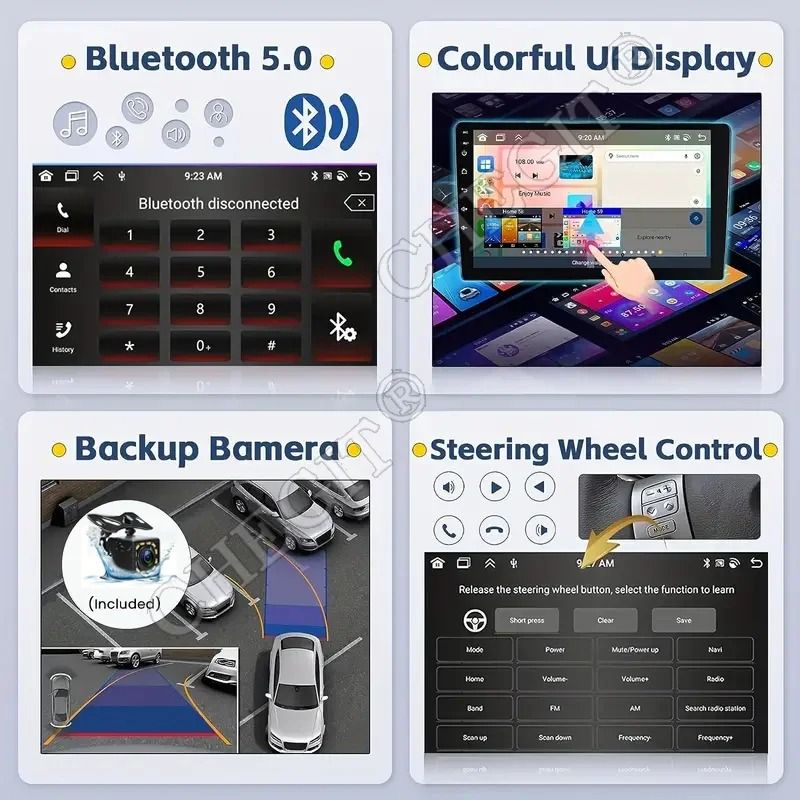 7 9 10 Inch Universal Android 13 2 Din Car Stereo With Carplay Android Auto Bluetooth GPS Navigatio 4