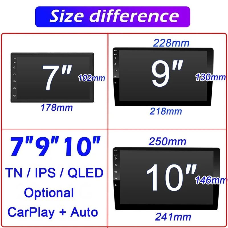 7 9 10 Inch Universal Android 13 2 Din Car Stereo With Carplay Android Auto Bluetooth GPS Navigatio 5