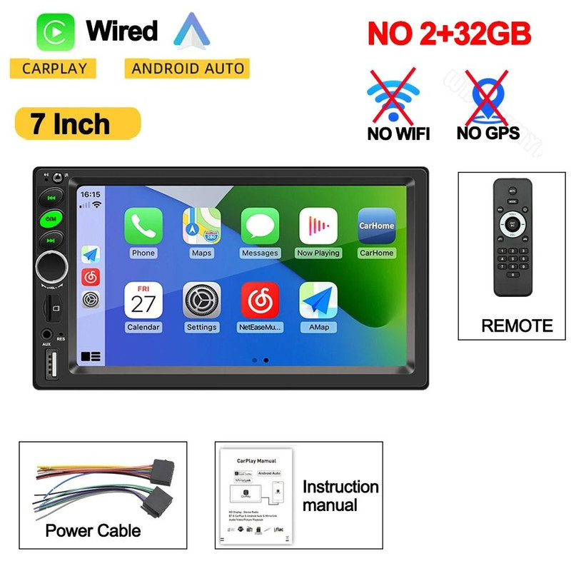 7 9 10 Inch Universal Android 13 2 Din Car Stereo With Carplay Android Auto Bluetooth GPS Navigatio 6
