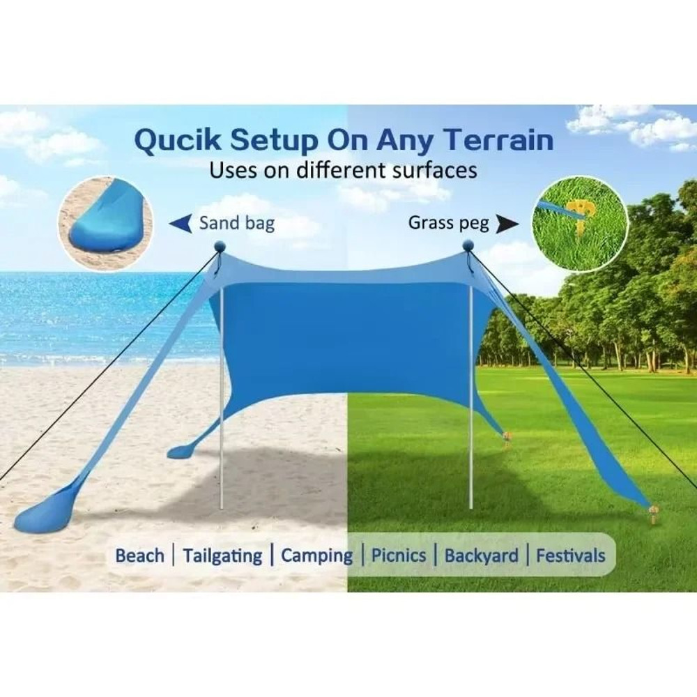 Pop Up Windproof Ultralight Beach Canopy Tent For Camping Fishing And Outdoor Shade 1
