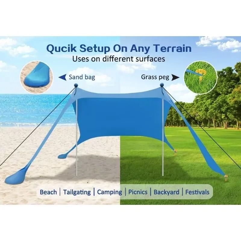 Pop Up Windproof Ultralight Beach Canopy Tent For Camping Fishing And Outdoor Shade 1