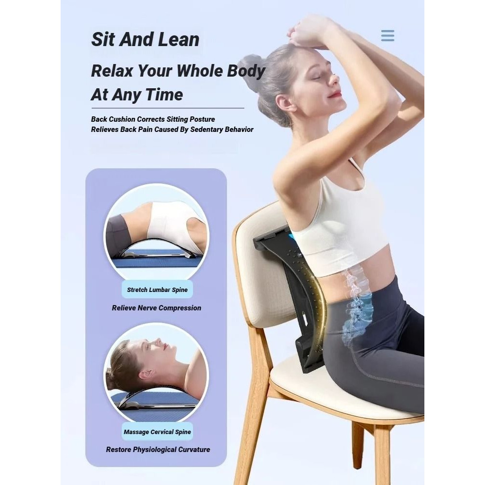 Spine Traction Back Stretcher Massage Device For Lumbar Pain Relief And Alignment 1