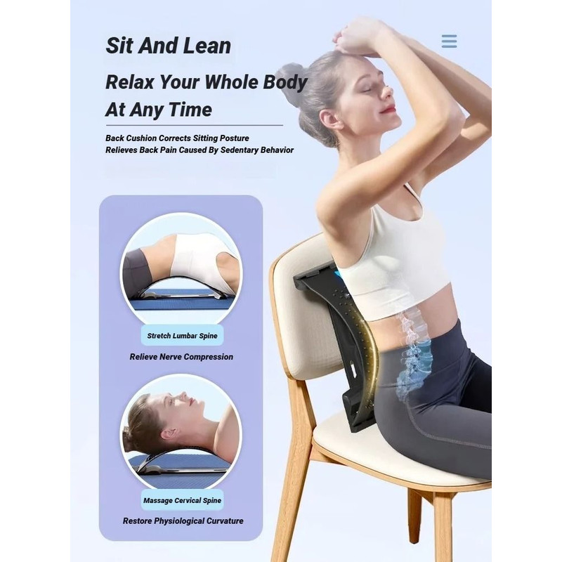 Spine Traction Back Stretcher Massage Device For Lumbar Pain Relief And Alignment 1