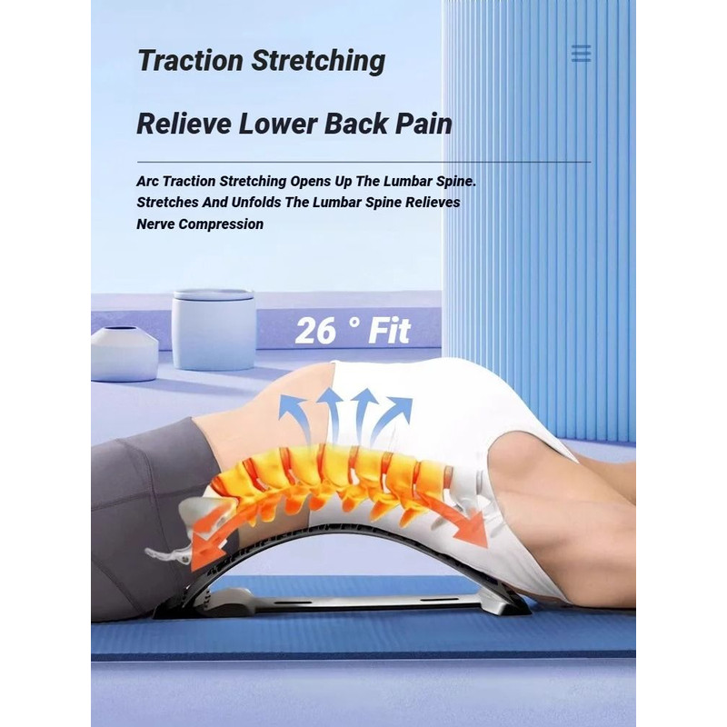 Spine Traction Back Stretcher Massage Device For Lumbar Pain Relief And Alignment 2
