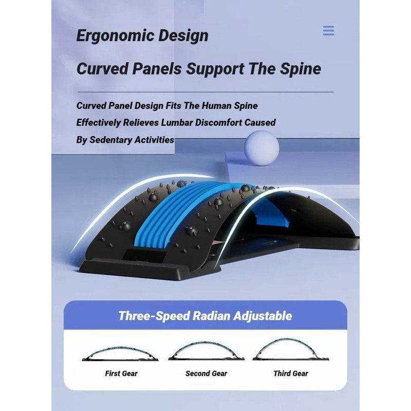 Spine Traction Back Stretcher Massage Device For Lumbar Pain Relief And Alignment 3