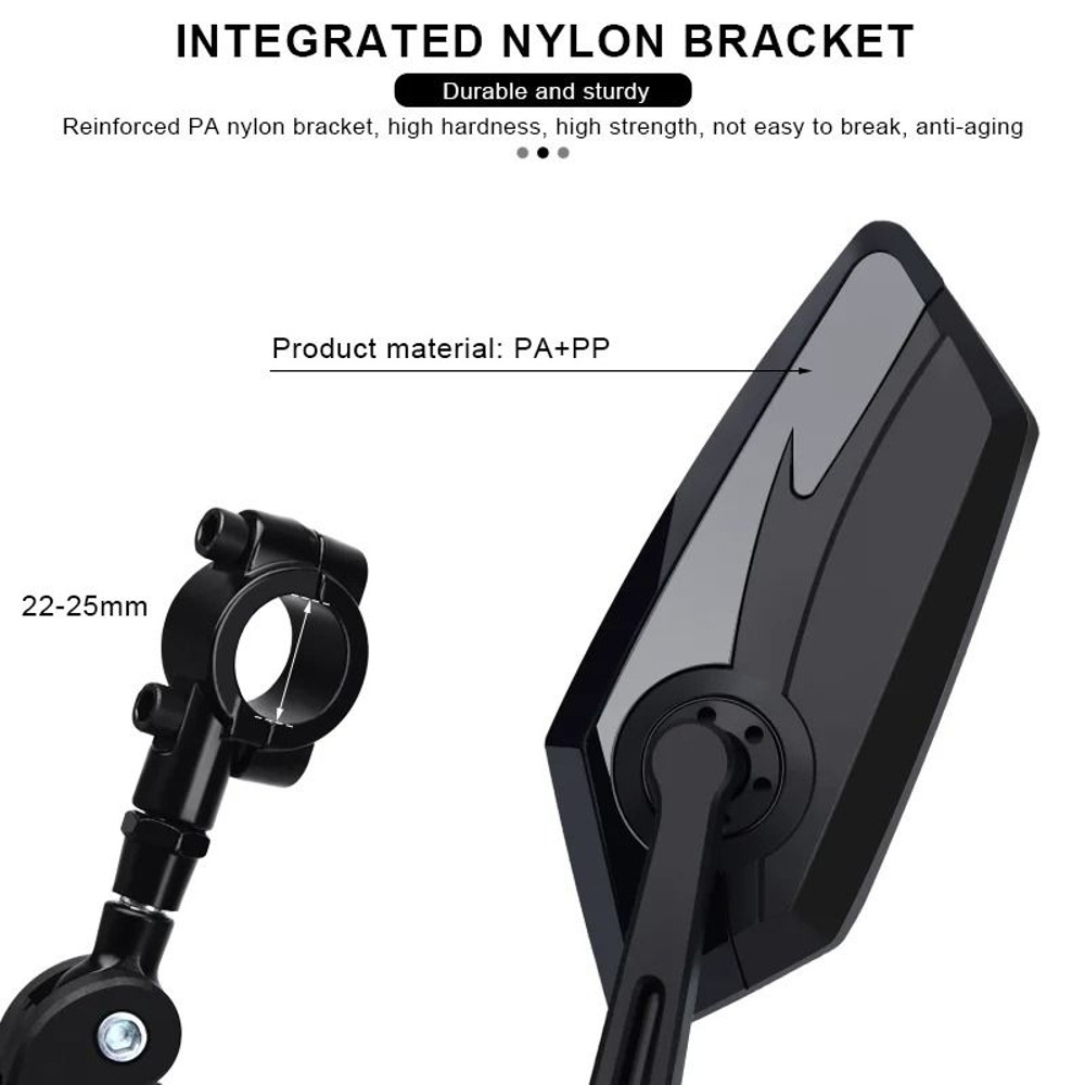 Wide Angle Bicycle Rear View Mirrors Set For Left And Right With Flexible Mount 2