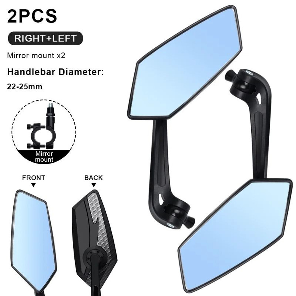 Wide Angle Bicycle Rear View Mirrors Set For Left And Right With Flexible Mount 14