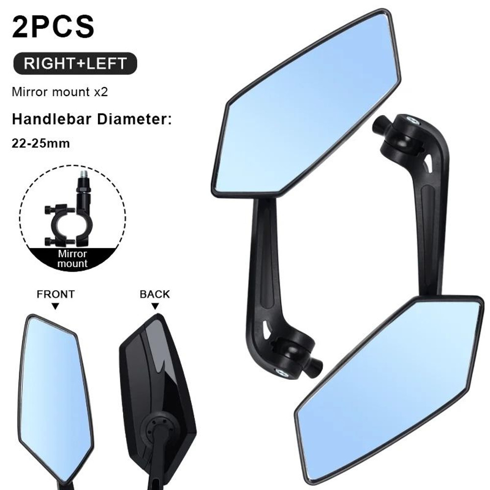 Wide Angle Bicycle Rear View Mirrors Set For Left And Right With Flexible Mount 15