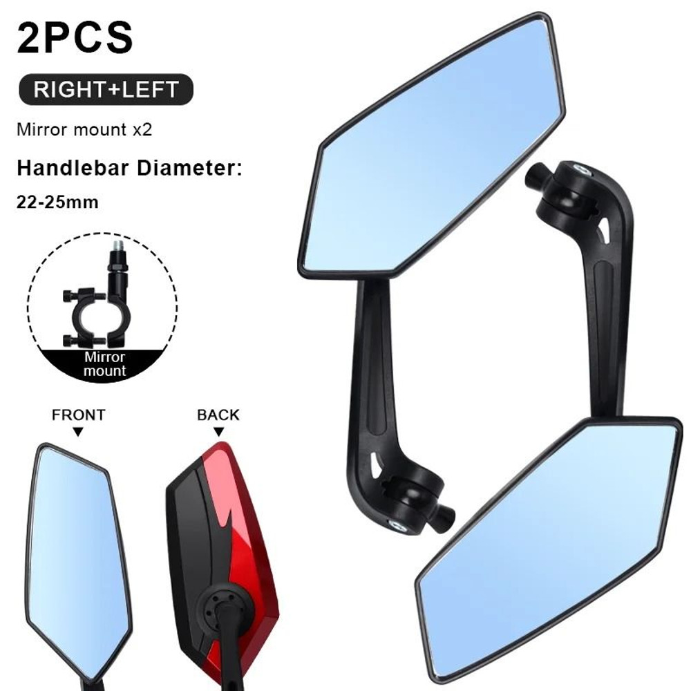 Wide Angle Bicycle Rear View Mirrors Set For Left And Right With Flexible Mount 16