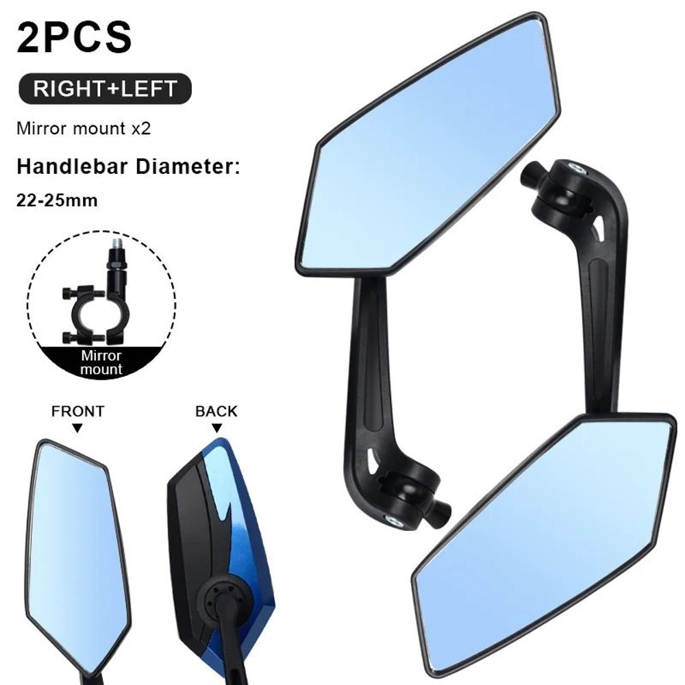 Wide Angle Bicycle Rear View Mirrors Set For Left And Right With Flexible Mount 17