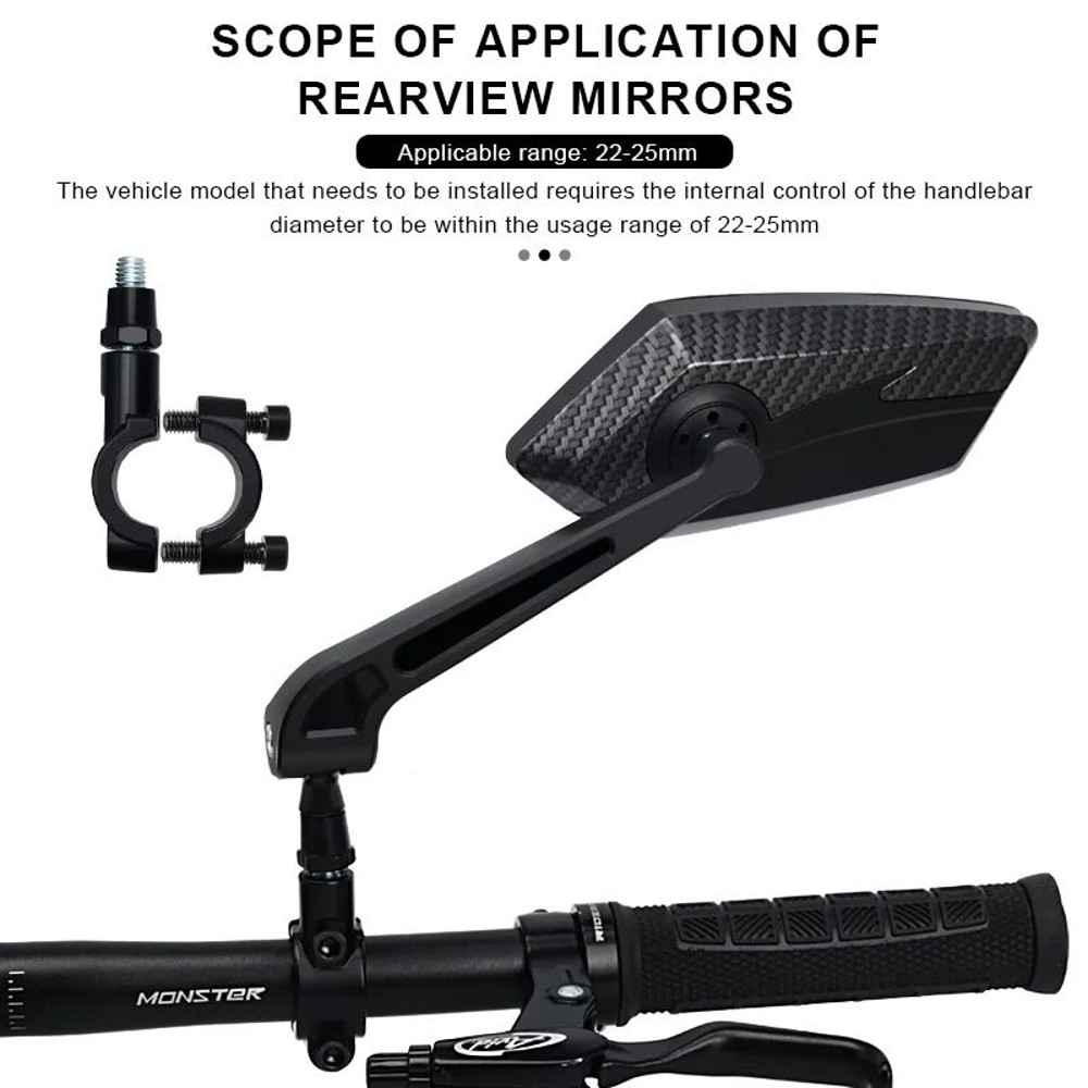 Wide Angle Bicycle Rear View Mirrors Set For Left And Right With Flexible Mount 4