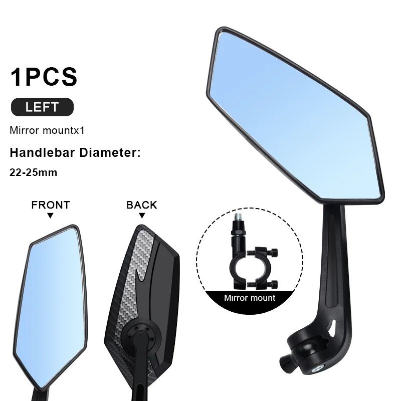Wide Angle Bicycle Rear View Mirrors Set For Left And Right With Flexible Mount 7