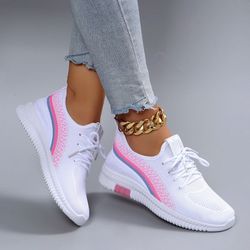 women breathable mesh flats lightweight casual sneakers for summer