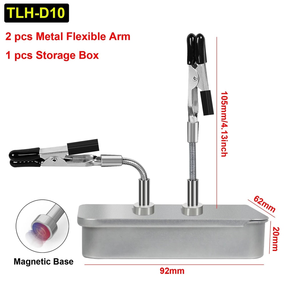 Toolour Magnetic Helping Hands With Flexible Arms And PCB Clamp For Soldering And Repair 6