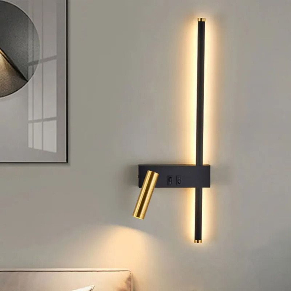 Nordic Modern Wall Lamp Black And White Minimalist Bedroom Or Living Room Decorative Light 0