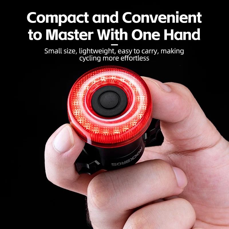 Rockbros Smart Rechargeable Bike Tail Light Waterproof For Night Riding 2